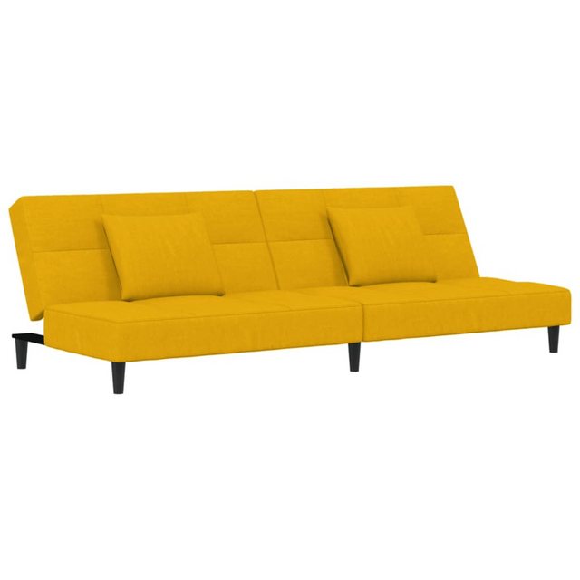 vidaXL Schlafsofa, Sofa 2-Sitzer mit 2 Kissen Gelb Samt günstig online kaufen