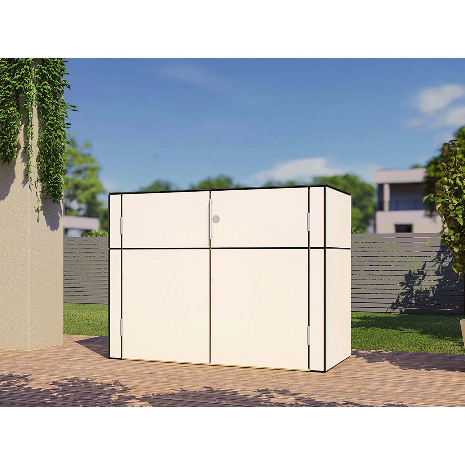 Bertilo Gartenschrank HPL Sideboard 155 cm x 75 cm x 116 cm Weiß FSC® günstig online kaufen