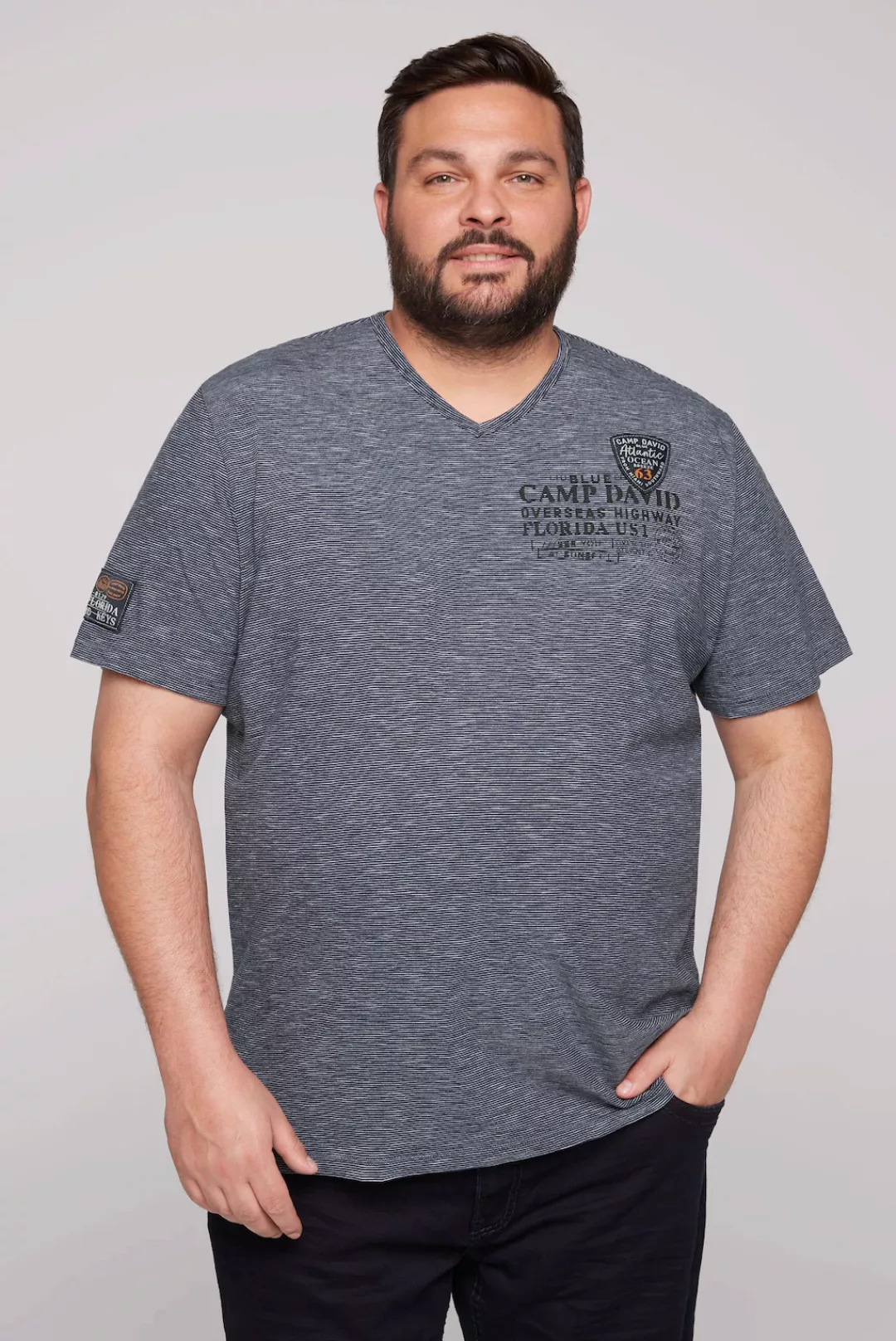 CAMP DAVID V-Shirt, aus Baumwolle günstig online kaufen