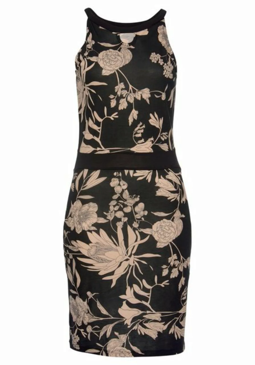 LASCANA Druckkleid mit floralem Print, kurzes Sommerkleid, Strandkleid, fig günstig online kaufen