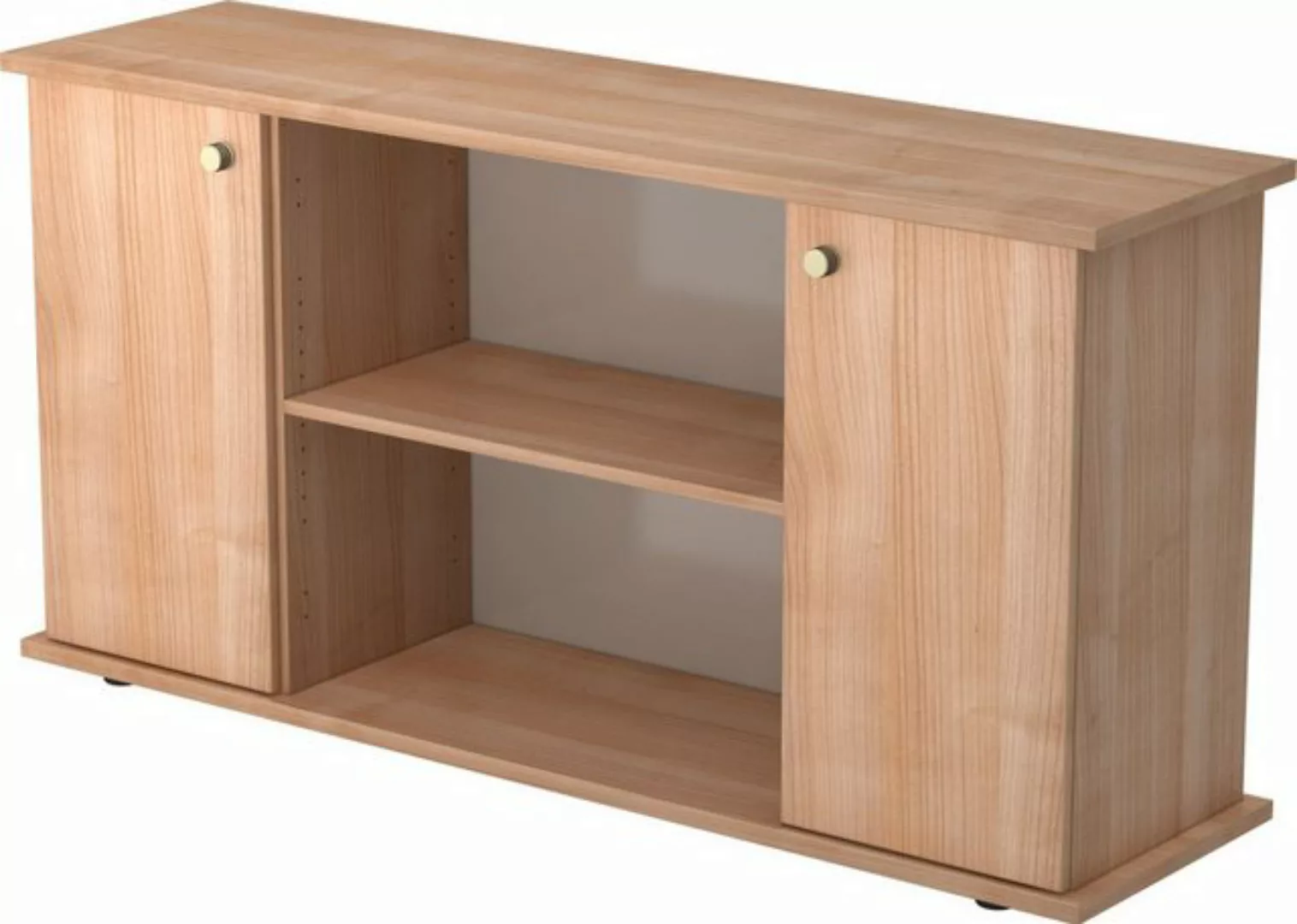 Aktenschrank Sideboard SB 2OH 2 Türen BxTxH 166,1x44,8x84cm Griff SG Nussba günstig online kaufen