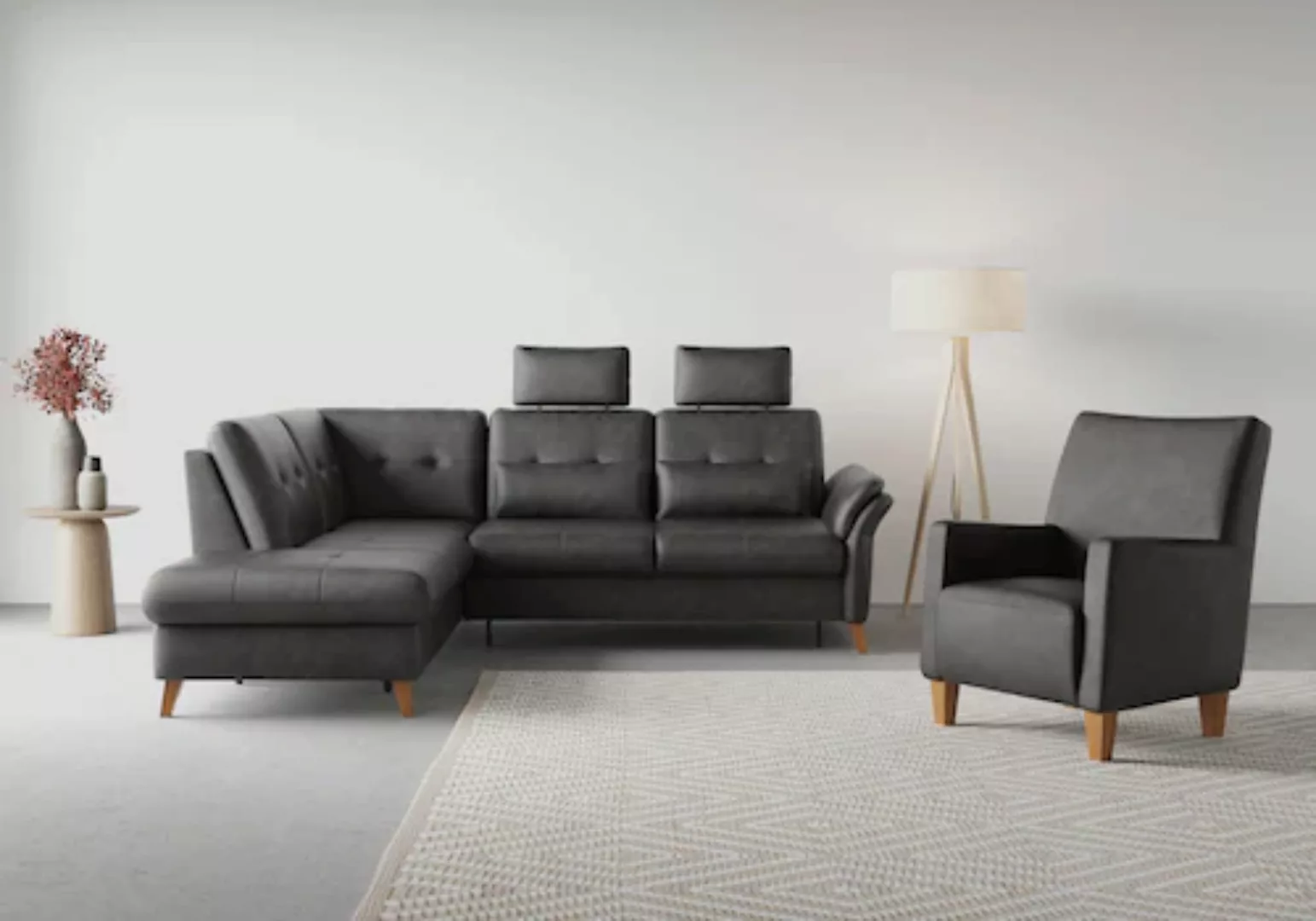 sit&more Ecksofa »Göteborg«, inkl. Sitztiefenverstellung, wahlweise mit Bet günstig online kaufen