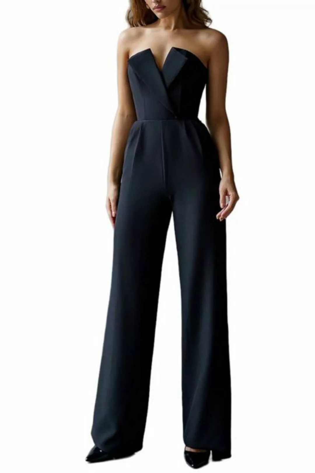 Ciskotu Jumpsuit Damen-Overall,Seitenschlitz,schulterfrei,hohe Taille,weite günstig online kaufen