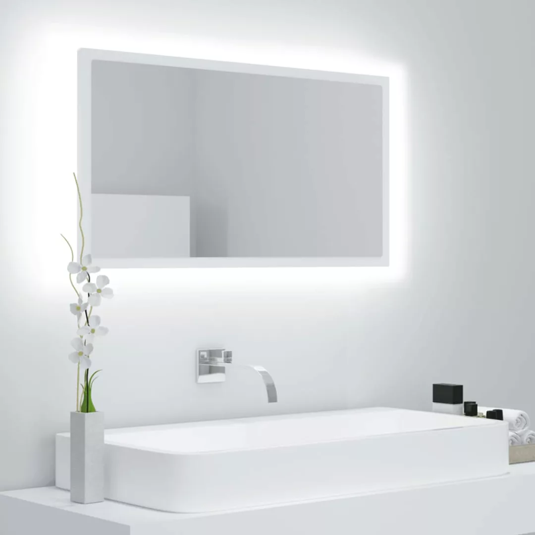 Led-badspiegel Weiß 80x8,5x37 Cm Spanplatte günstig online kaufen