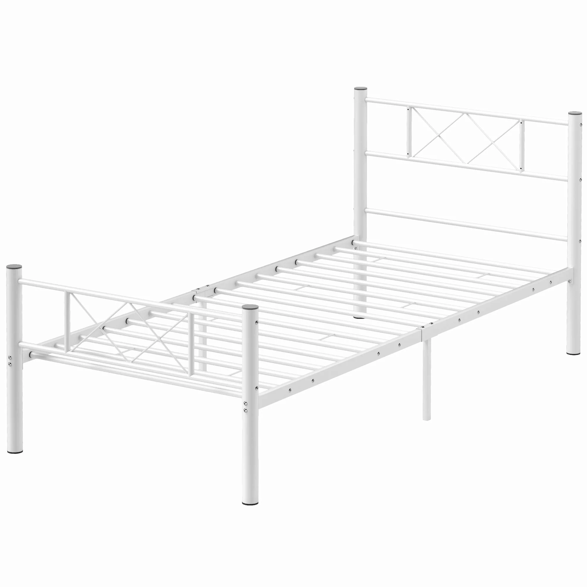 HOMCOM Bettrahmen für Matratze 200 x 90 cm, Bettgestell 88 cm hoch Einzelbe günstig online kaufen