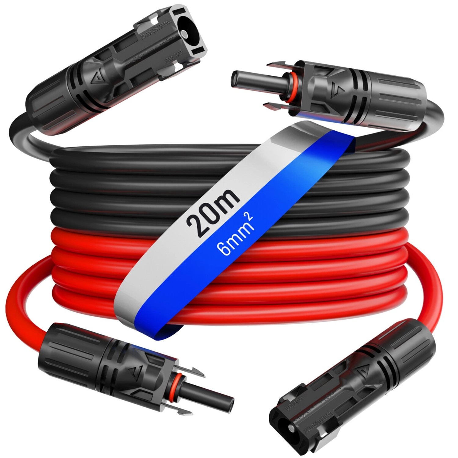 hb-digital 2x 20m Solar Verlängerungskabel 6 mm² mit Stecker Schwarz/Rot günstig online kaufen