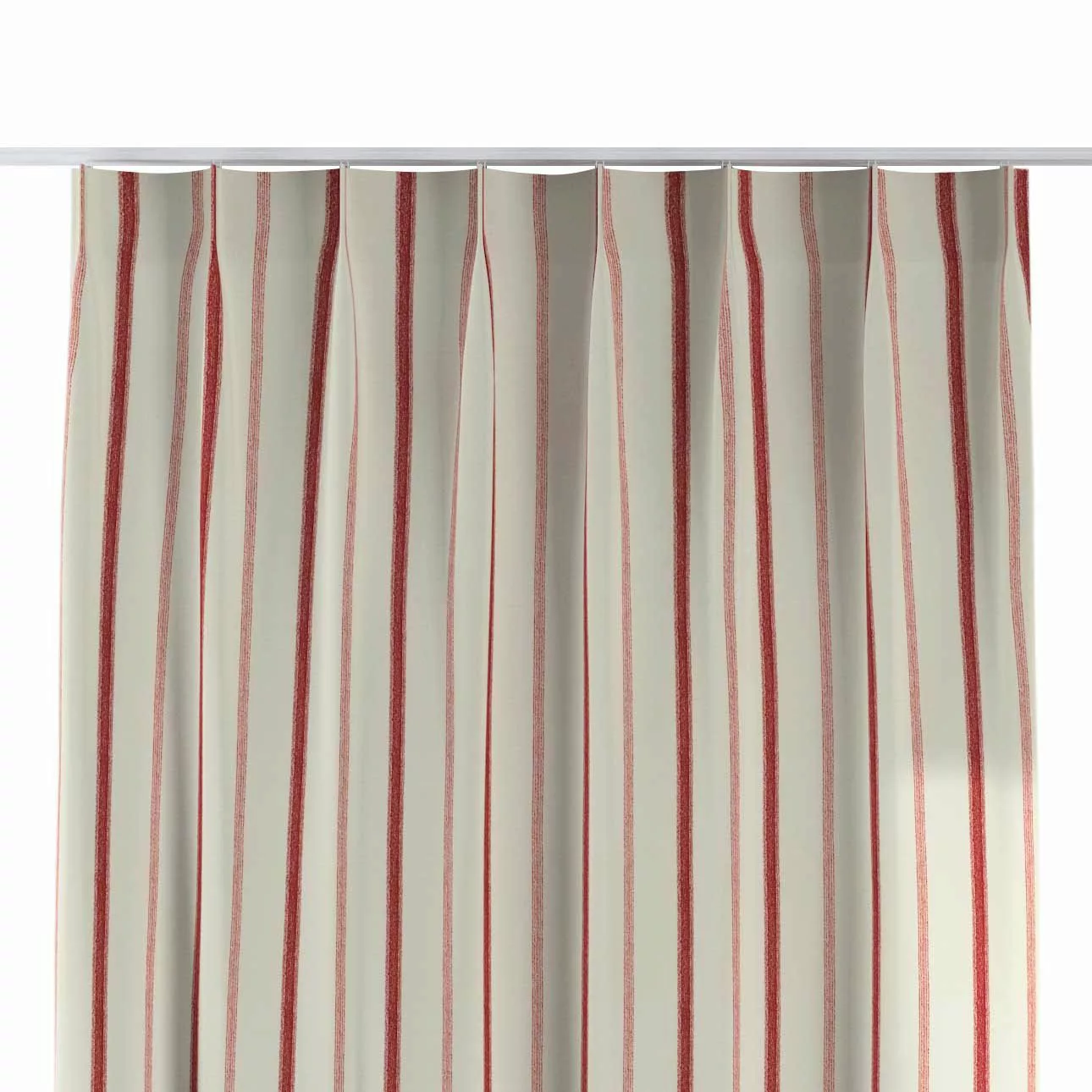 Vorhang mit flämischen 1-er Falten, creme- rot gestreift, Avinon (129-15) günstig online kaufen