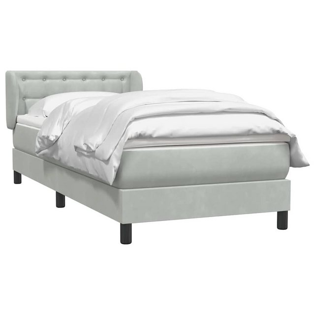 vidaXL Bett Boxspringbett mit Matratze Hellgrau 90x210 cm Samt günstig online kaufen