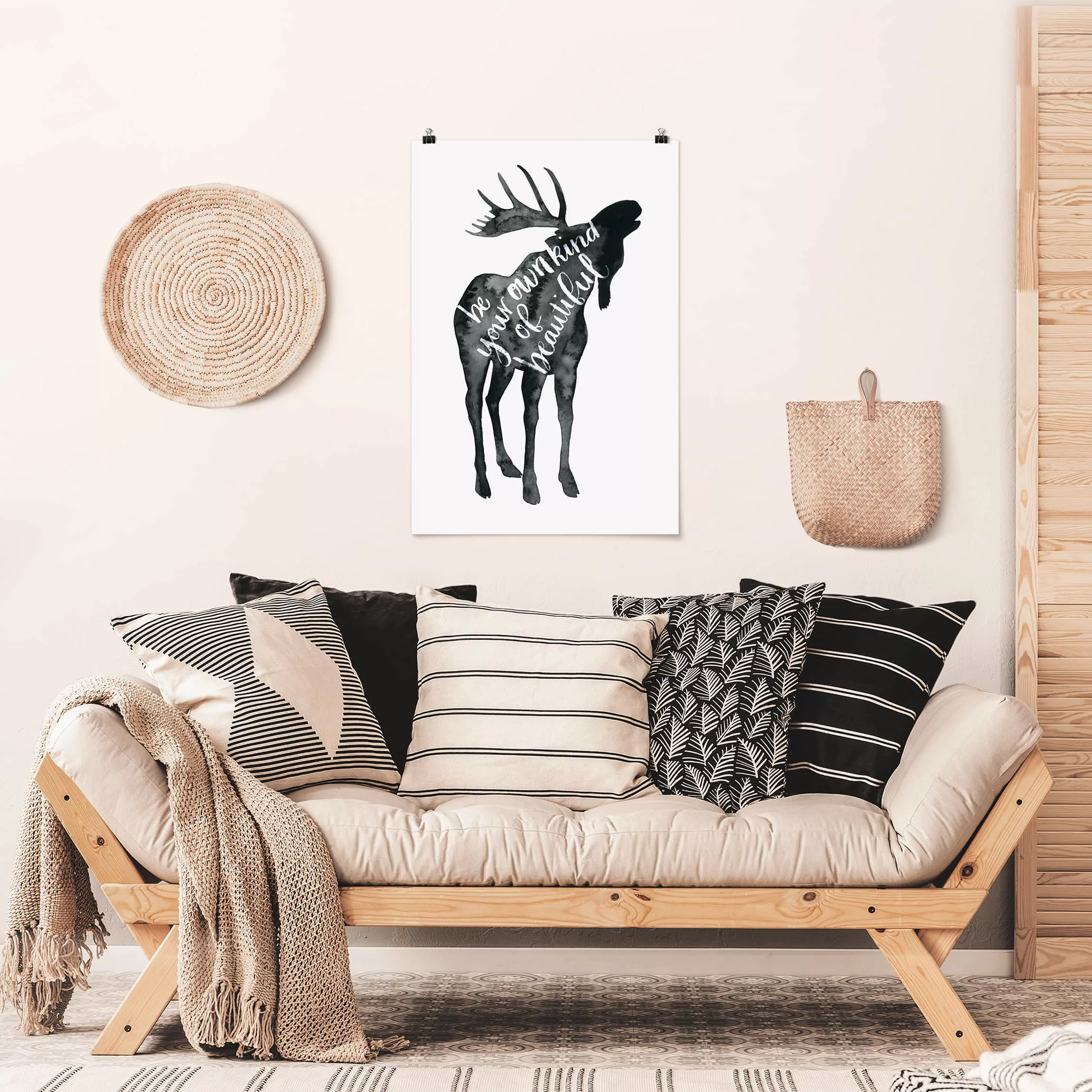 Poster Spruch - Hochformat Tiere mit Weisheit - Elch günstig online kaufen