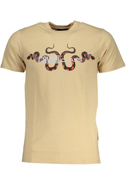 Cavalli Class T-Shirt Elegantes Herren T-Shirt in Beige mit Print und günstig online kaufen