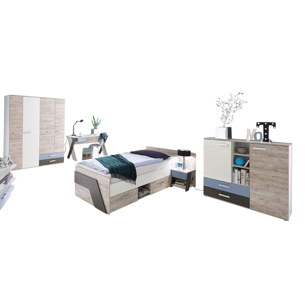 Lomadox Jugendzimmer-Set LEEDS-10, (Sparset, 5-tlg), Sandeiche günstig online kaufen
