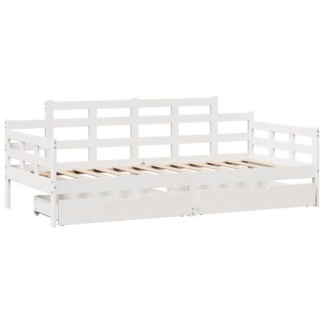 vidaXL Bett Tagesbett mit Schubladen Weiß 90x190 cm Kiefernholz günstig online kaufen