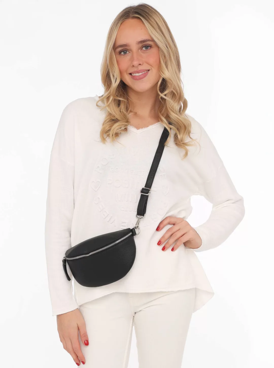 Zwillingsherz Umhängetasche "Crossbody Bag Leder", Umhängetasche mit Reißve günstig online kaufen