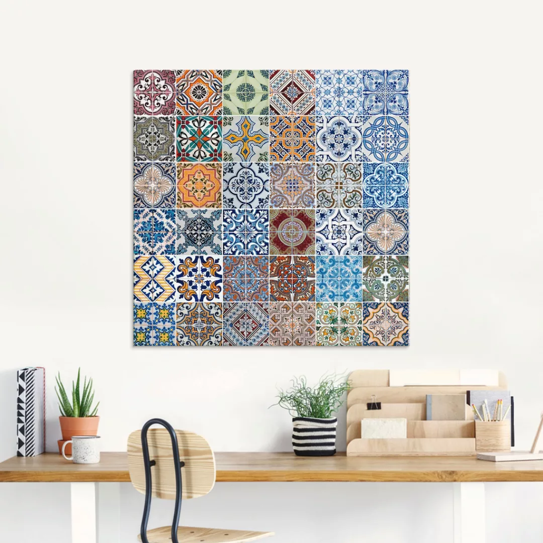 Artland Glasbild "Gemusterte Keramikfliesen", Muster, (1 St.) günstig online kaufen
