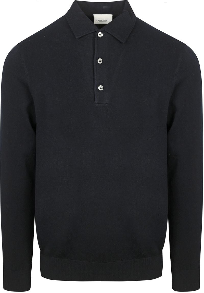 Profuomo Longsleeve Poloshirt Luxury Basic Navy - Größe S günstig online kaufen