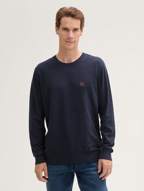 TOM TAILOR Strickpullover Strickpullover mit Logo Badge mit Logo Badge günstig online kaufen