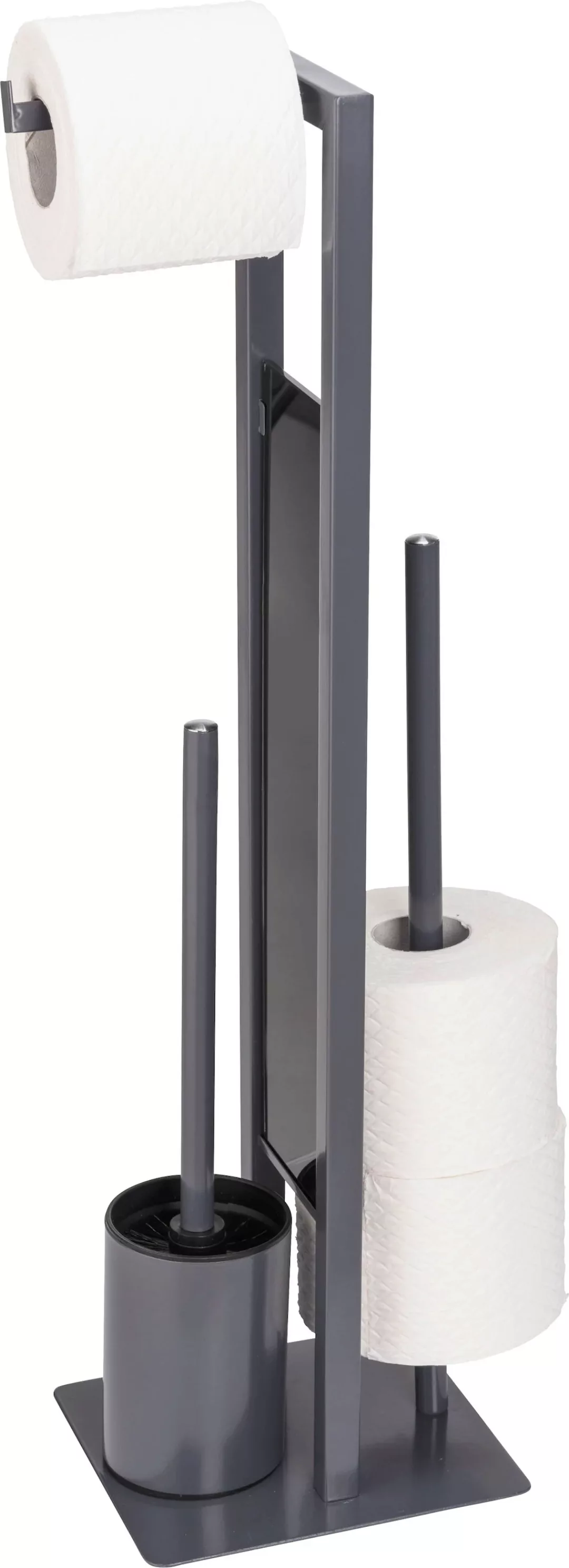 WENKO WC-Garnitur "Rivalta", aus Stahl-Glas-Polypropylen, grau, Platte aus günstig online kaufen