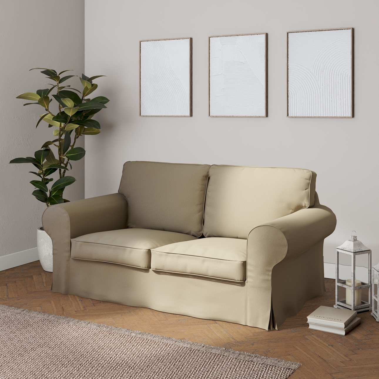 Bezug für Ektorp 2-Sitzer Sofa nicht ausklappbar, dunkelbeige, Sofabezug fü günstig online kaufen