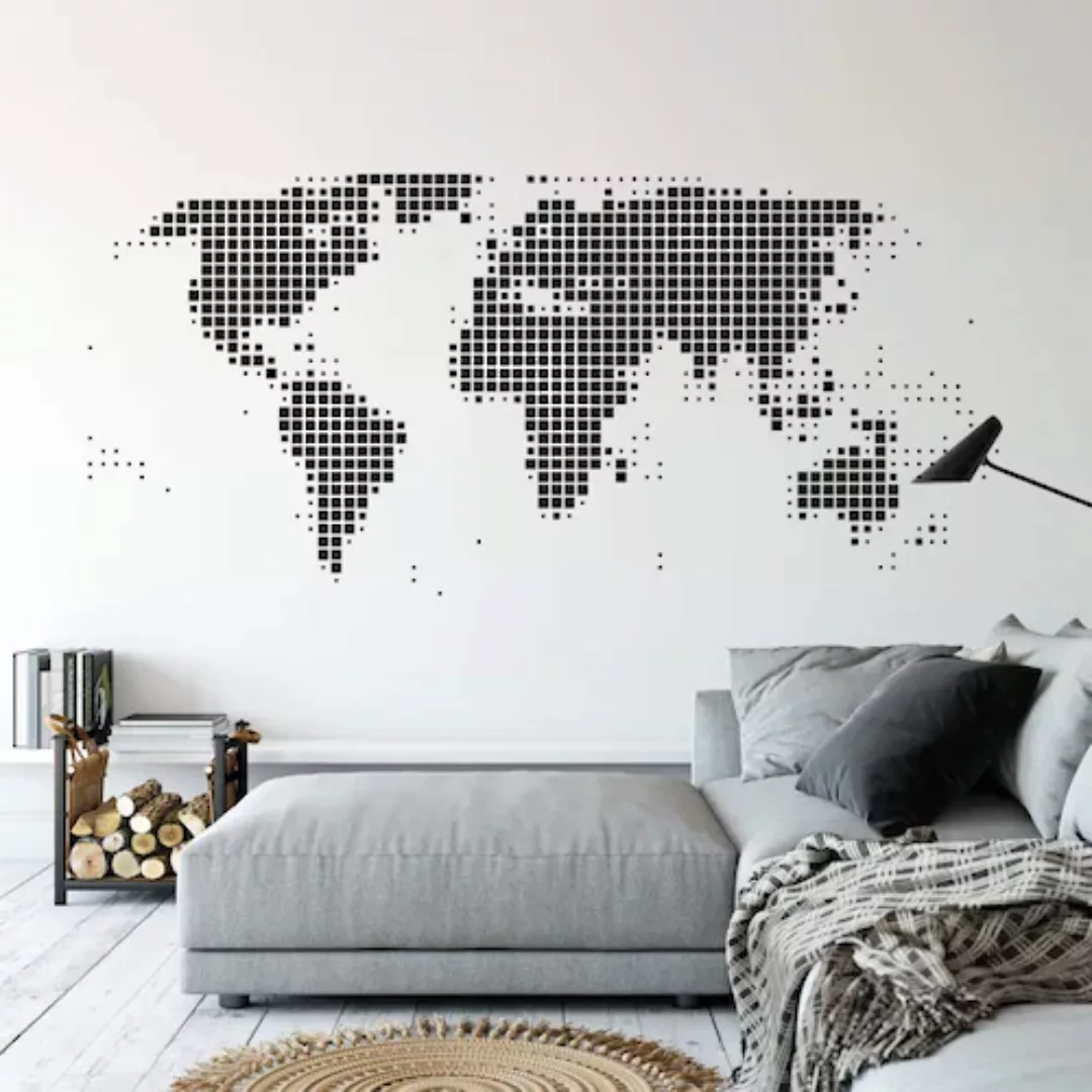 Wall-Art Wandtattoo »Punkte Weltkarte abstrakt Dots«, (1 St.), selbstkleben günstig online kaufen
