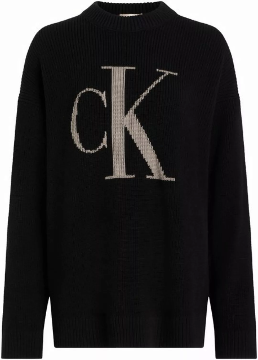 Calvin Klein Jeans Strickpullover CK INTARSIA HIGH NECK SWEATER mit Logosti günstig online kaufen