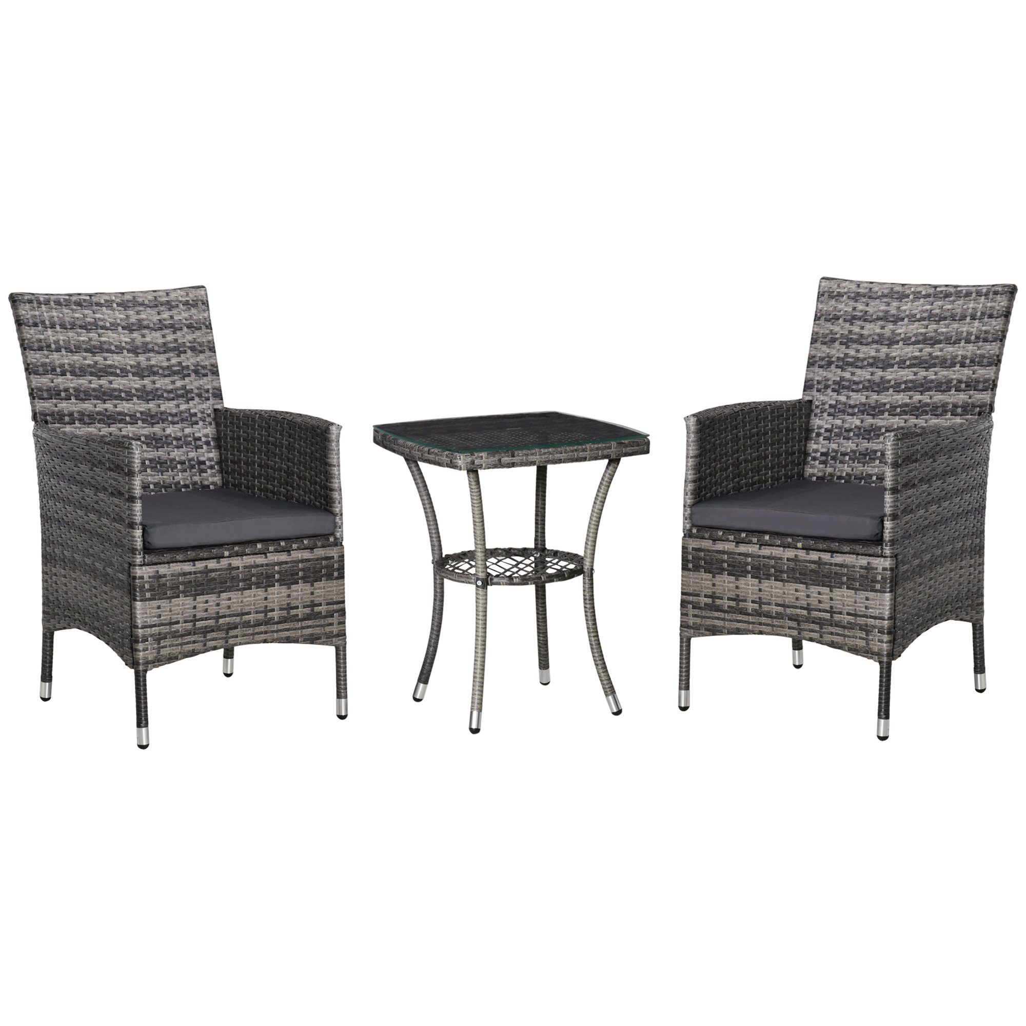 Outsunny Sitzgruppe Rattan Gartenmöbel Set mit günstig online kaufen