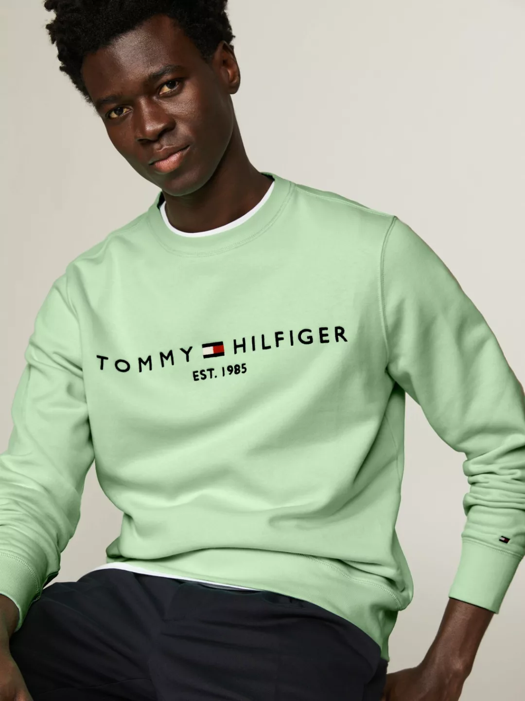 Tommy Hilfiger Sweatshirt TOMMY LOGO SWEATSHIRT mit klassischem Rundhalsaus günstig online kaufen