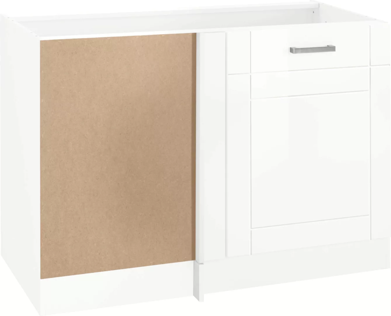 KOCHSTATION Eckunterschrank "KS-Tinnum", 120 cm breit, MDF-Fronten, Metallg günstig online kaufen