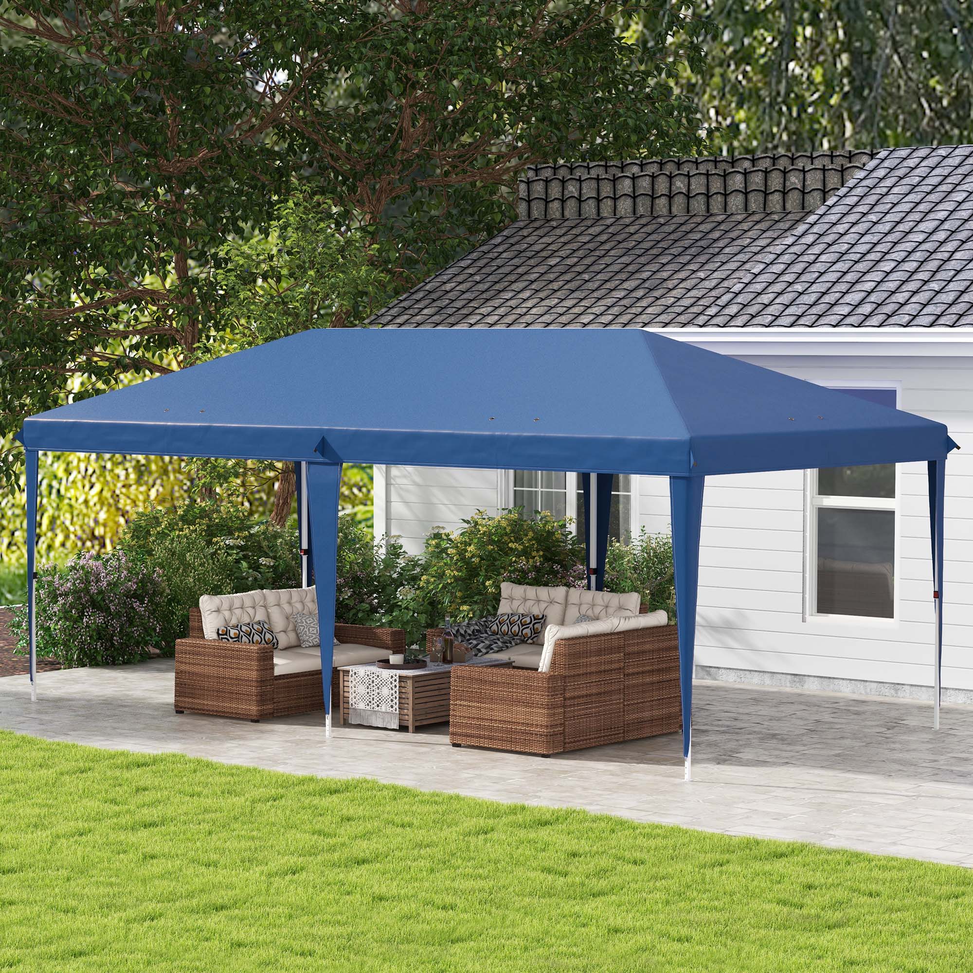 Outsunny Garten Pavillon Faltbarer Wasserdichter Pop-Up-Baldachin inkl. Tra günstig online kaufen