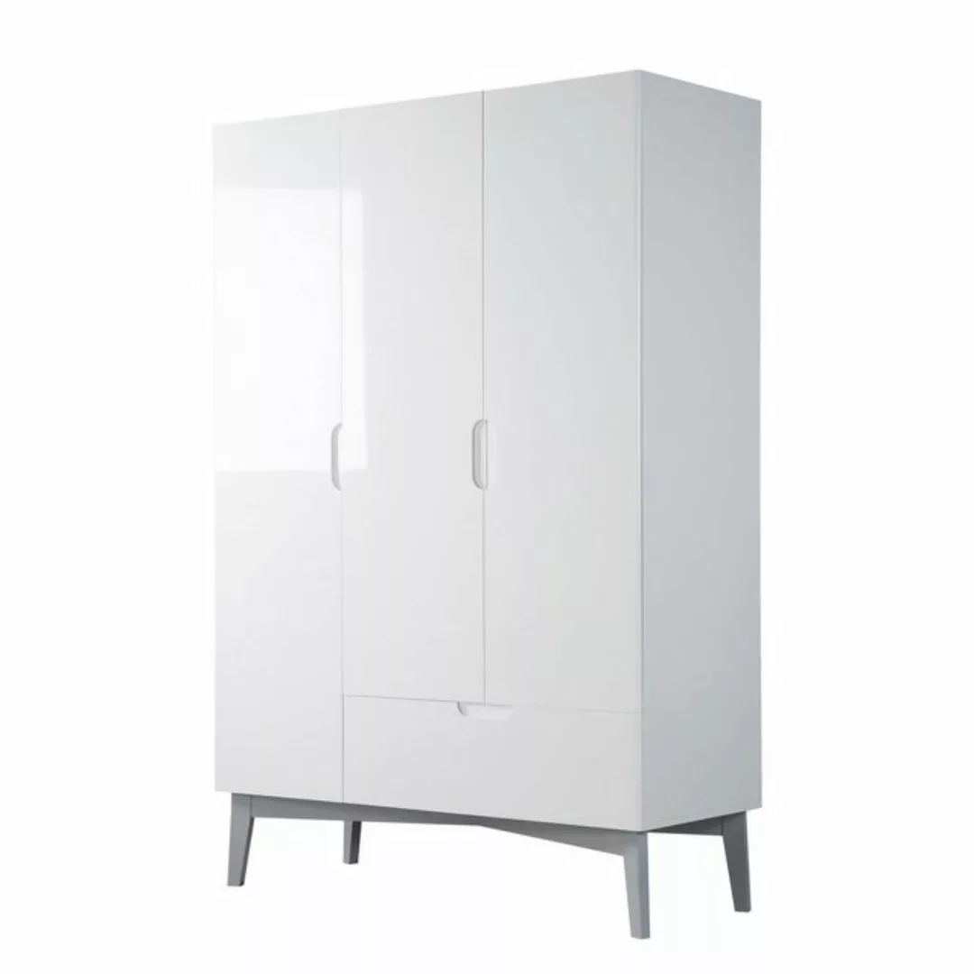 roba® Kleiderschrank Retro 2 in weiß Drehtürenschrank, Schublade mit Soft C günstig online kaufen