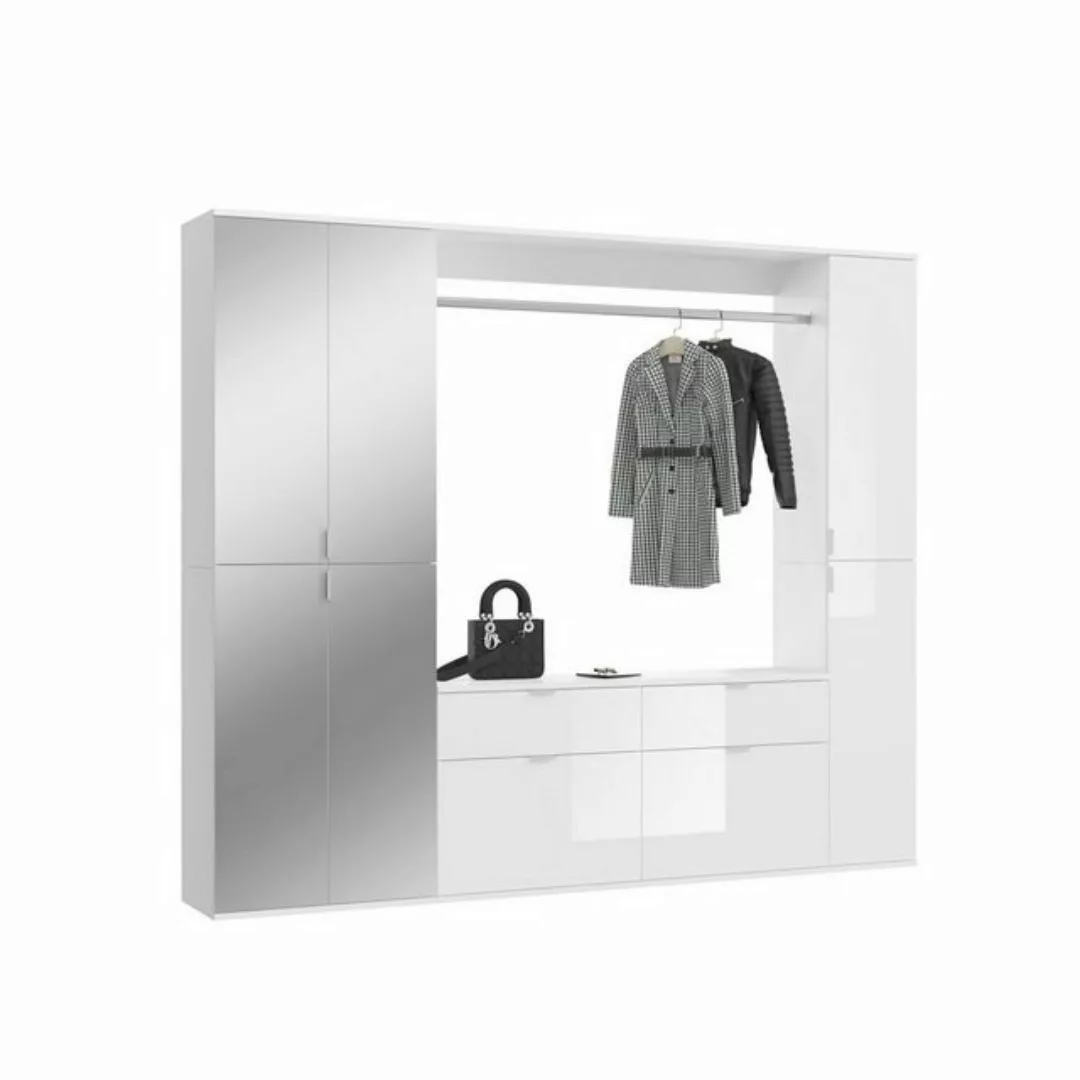 Garderoben-Set ¦ weiß ¦ Maße (cm): B: 212 H: 193 Garderoben & Kleiderstange günstig online kaufen