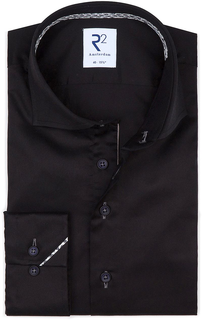 R2 Hemd Twill Schwarz - Größe 41 günstig online kaufen