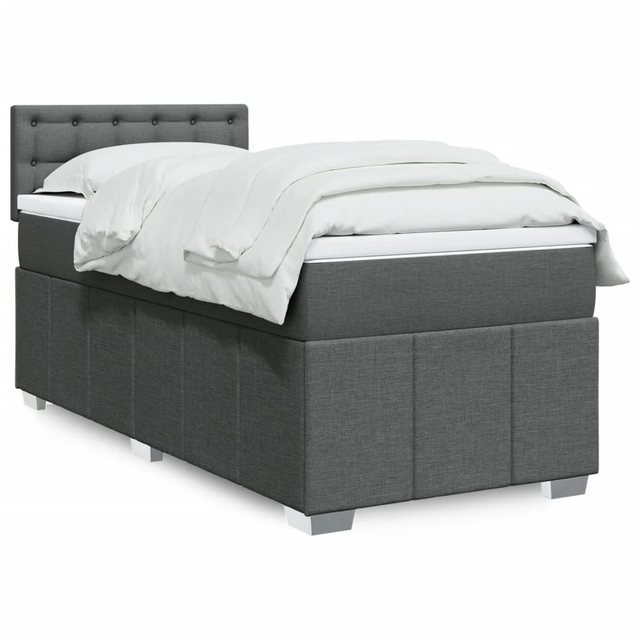 vidaXL Boxspringbett Boxspringbett mit Matratze Dunkelgrau 90x200 cm Stoff günstig online kaufen