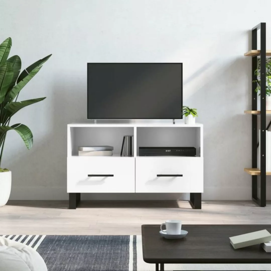 vidaXL TV-Schrank TV-Schrank Hochglanz-Weiß 80x36x50 cm Spanplatte günstig online kaufen