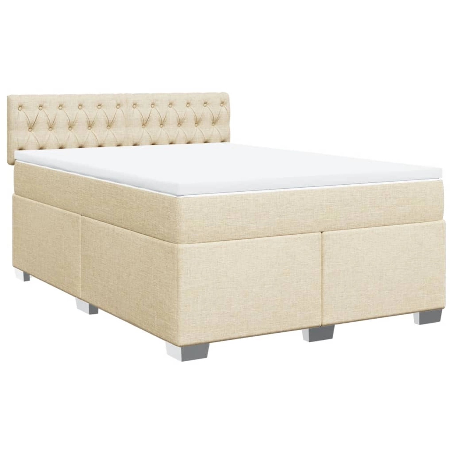 vidaXL Boxspringbett mit Matratze Creme 140x200 cm Stoff2107859 günstig online kaufen