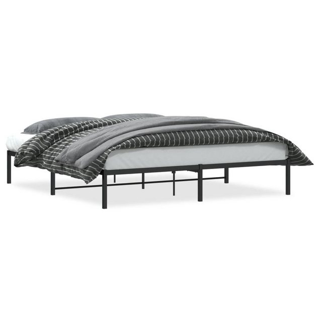 vidaXL Bettgestell Bettgestell Metall Schwarz 180x200 cm Bett Bettgestell günstig online kaufen