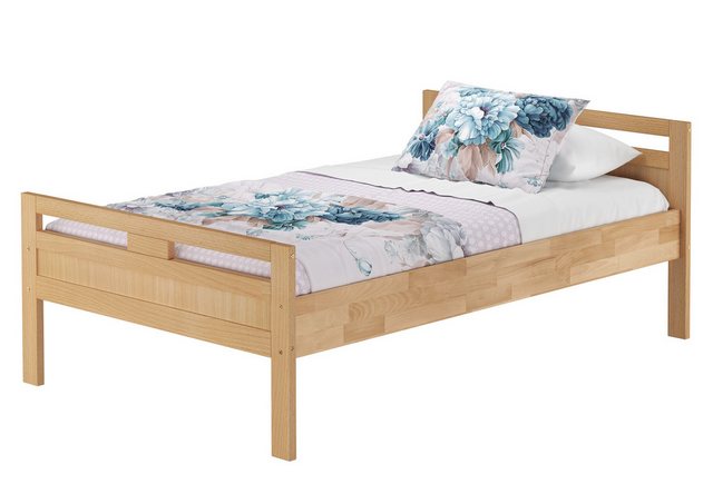 ERST-HOLZ Bett Hohes Seniorenbett massive Buche 120x220, Buchefarblos lacki günstig online kaufen