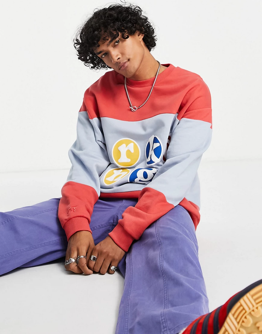 Crooked Tongues – Sweatshirt mit Logodetails in Bunt-Mehrfarbig günstig online kaufen