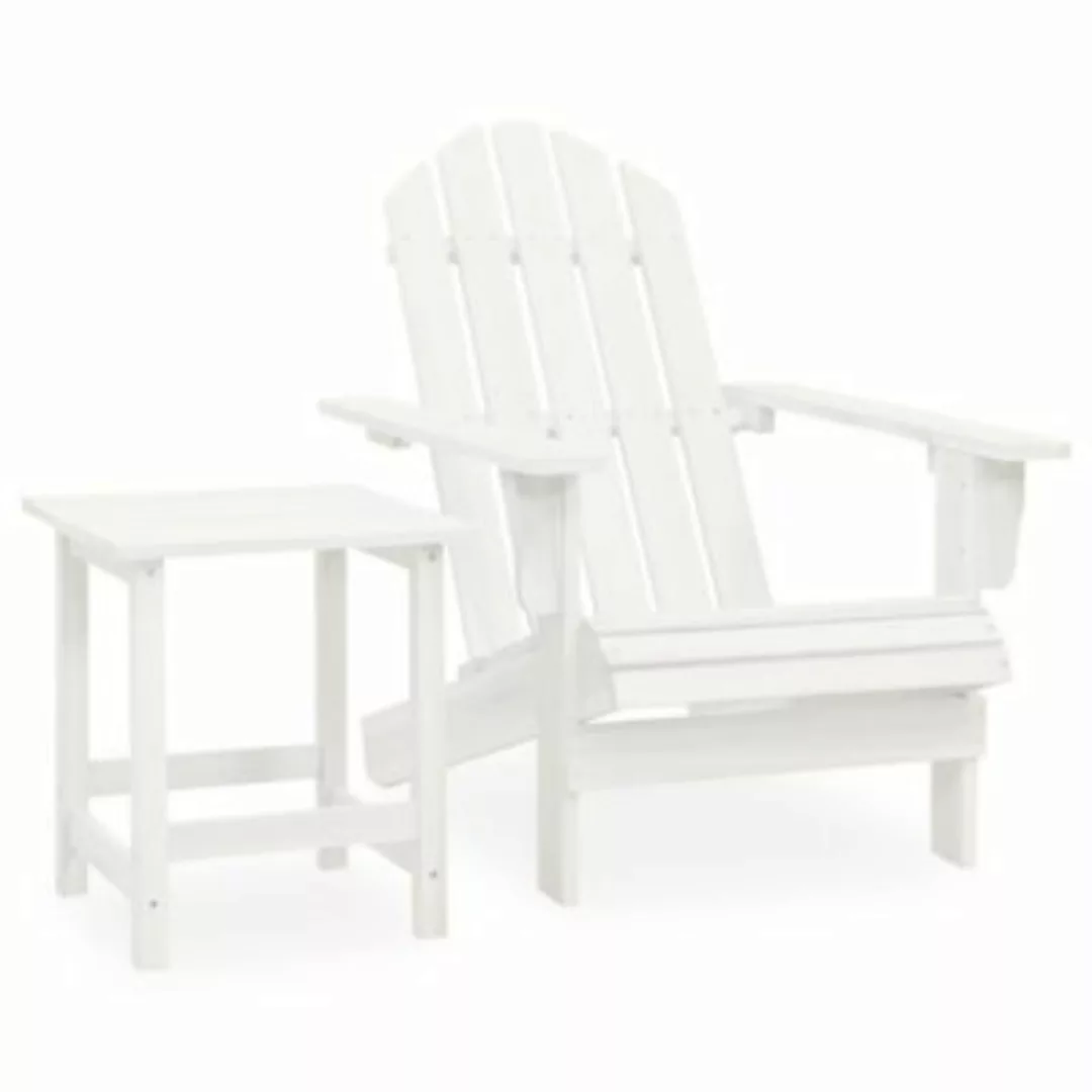 vidaXL Adirondack-Gartenstuhl mit Tisch Massivholz Tanne Weiß weiß günstig online kaufen