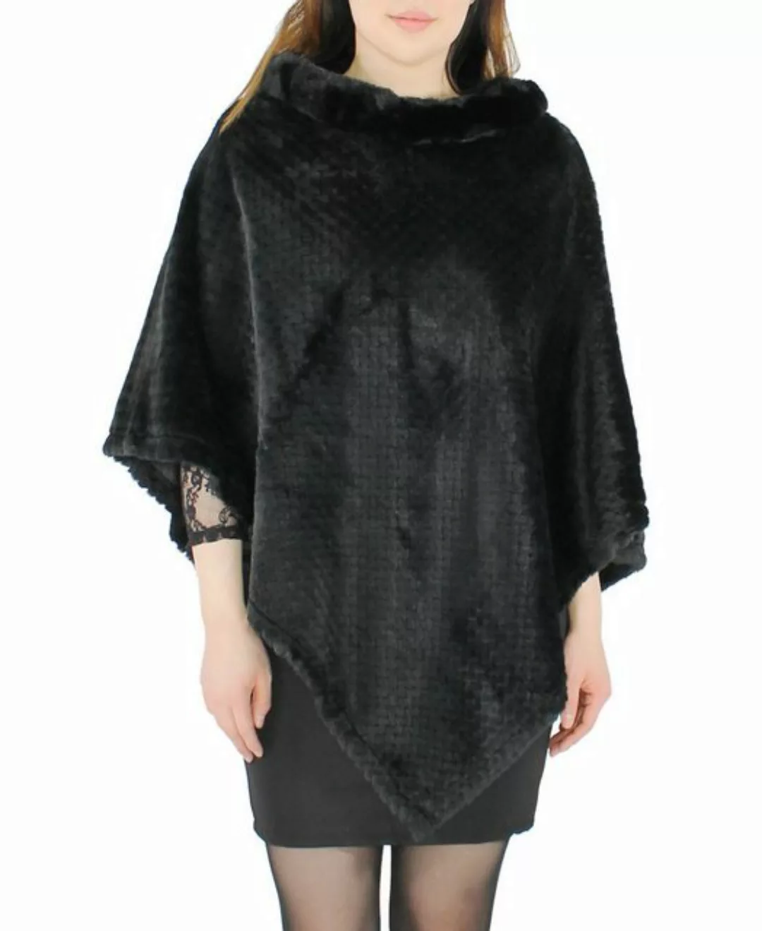 dy_mode Poncho Eleganter Damen Poncho in Kunstfell-Optik Cape Umhang Überwu günstig online kaufen