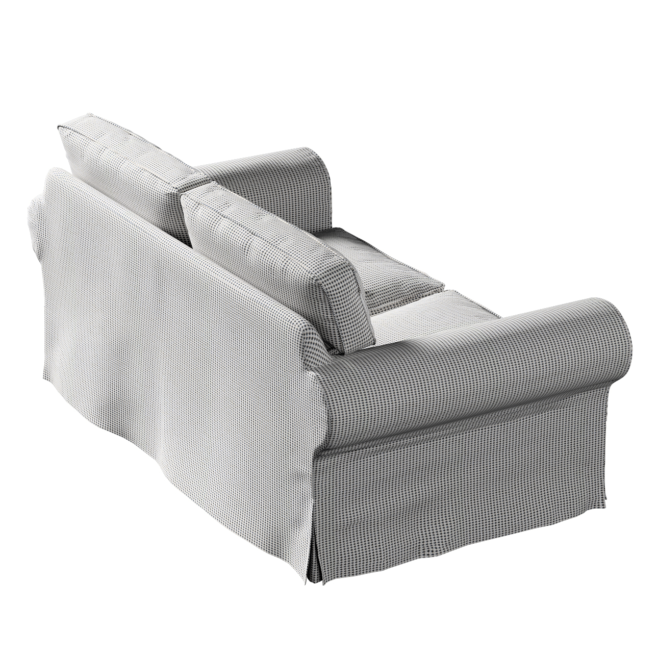 Bezug für Ektorp 2-Sitzer Sofa nicht ausklappbar, schwarz-beige, Sofabezug günstig online kaufen
