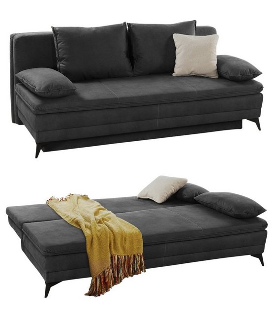 luma-home Schlafsofa 15159, Dauerschläfer mit Bettkasten 202 cm breit, Well günstig online kaufen