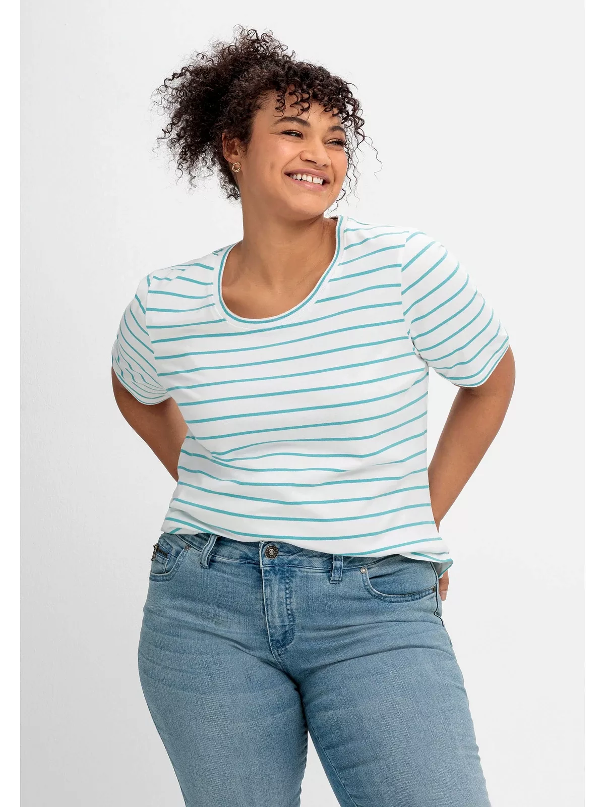 Sheego T-Shirt "Große Größen", mit verlängertem Halbarm günstig online kaufen