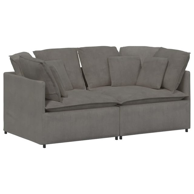 vidaXL Sofa Modulares Sofa mit Kissen Cordstoff Hellgrau günstig online kaufen