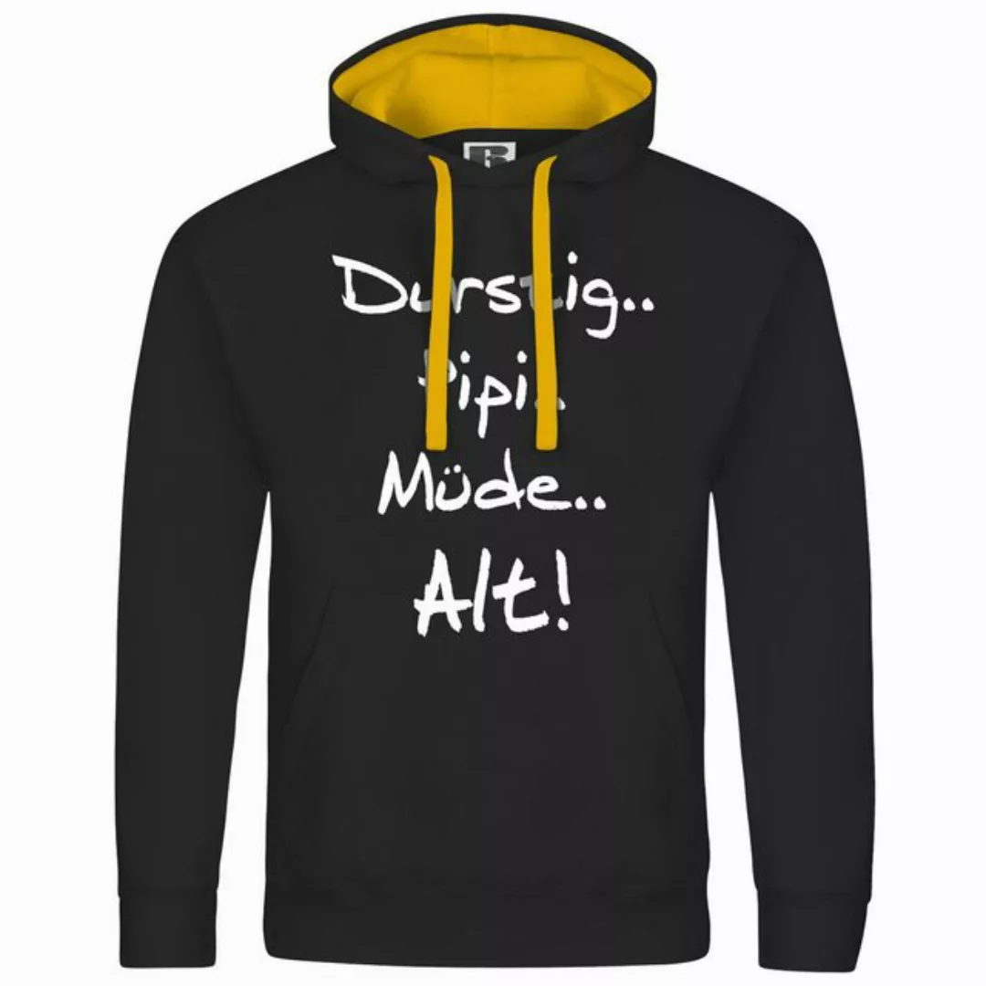 deinshirt Kapuzenpullover Herren Kapuzenpullover Durstig pipi müde alt Mit günstig online kaufen