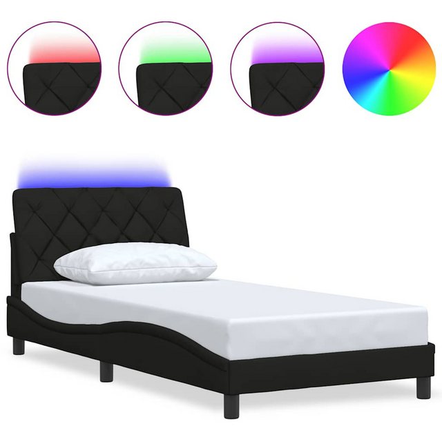 vidaXL Bettgestell Bettgestell mit LED ohne Matratze Schwarz 100x200 cm Sto günstig online kaufen