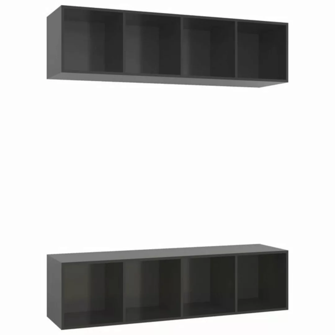 furnicato TV-Schrank TV-Wandschränke 2 Stk. Hochglanz-Grau Holzwerkstoff (1 günstig online kaufen