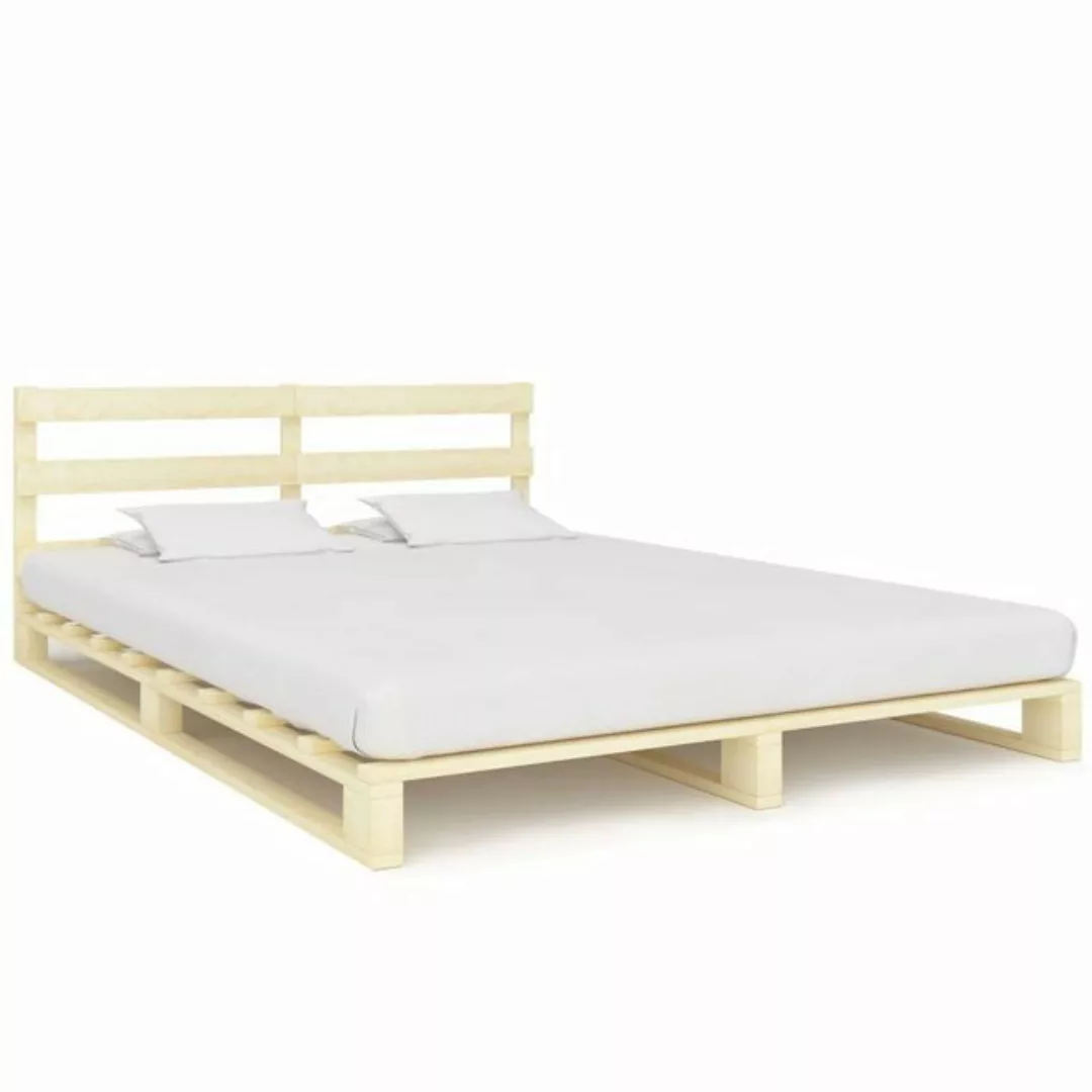 furnicato Bett Palettenbett Massivholz Kiefer 200×200 cm günstig online kaufen
