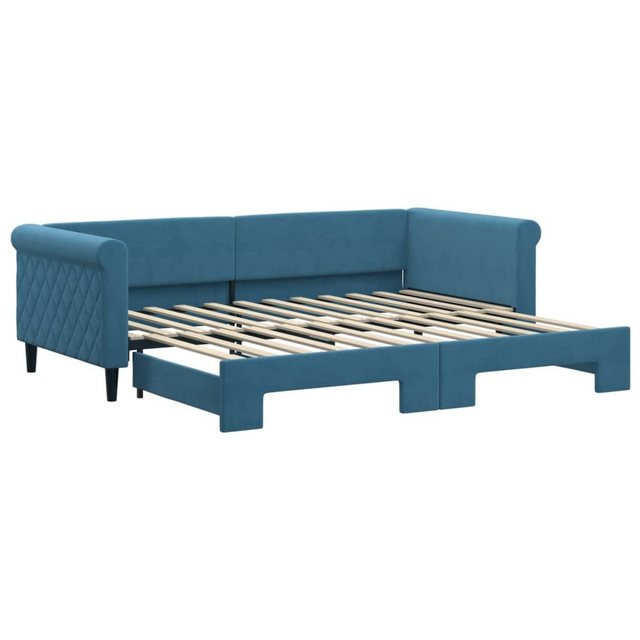 vidaXL Bett Tagesbett Ausziehbar Blau 90x200 cm Samt günstig online kaufen