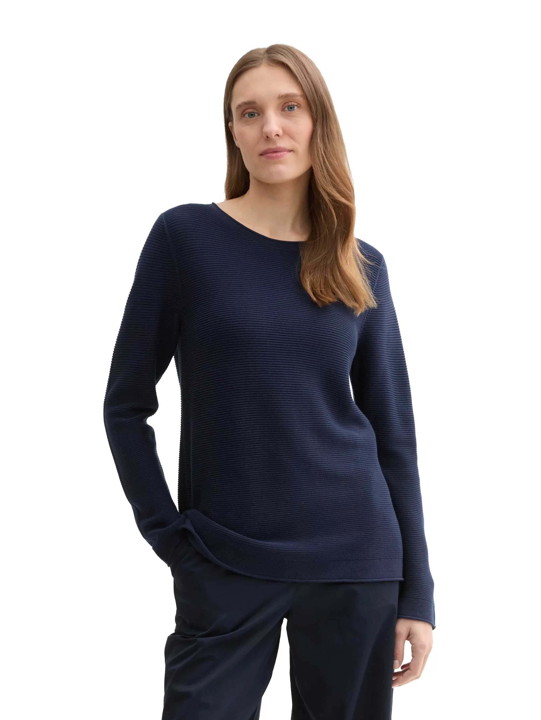 TOM TAILOR Strickpullover in Streifen Stuktur günstig online kaufen