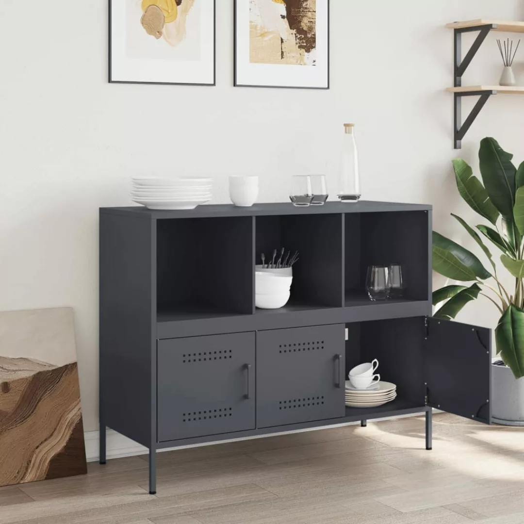 vidaXL Sideboard Sideboard Anthrazit 100,5x39x79 cm günstig online kaufen
